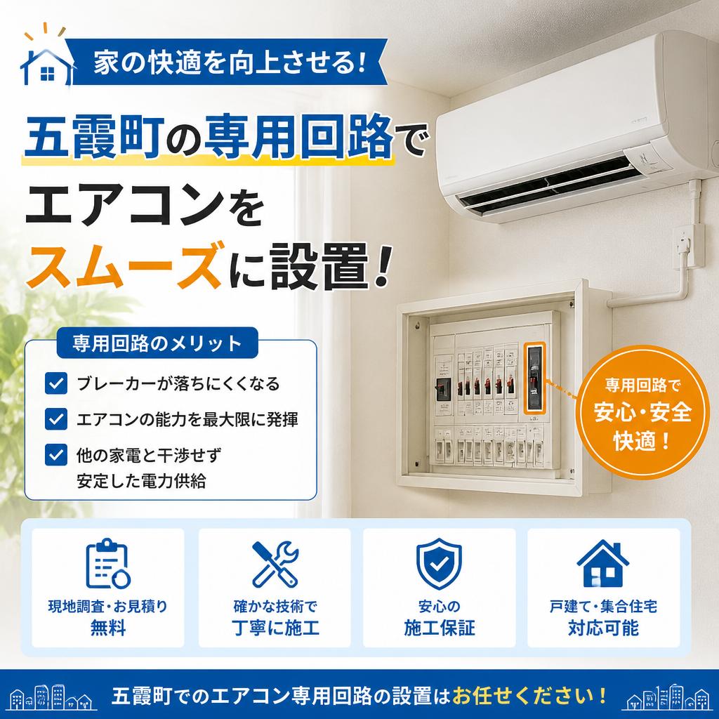 家の快適を向上させる！五霞町の専用回路でエアコンをスムーズに設置！