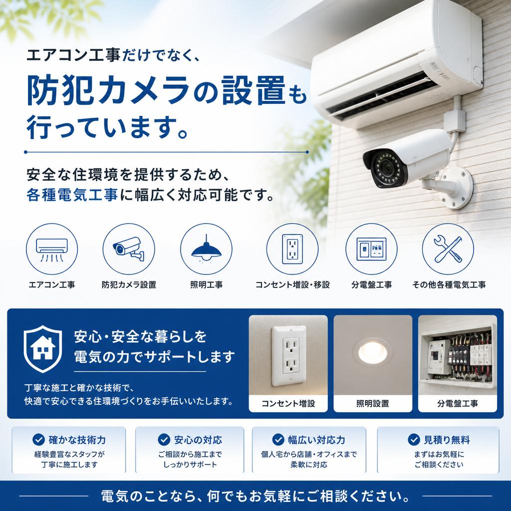 防犯カメラの設置もお任せ！