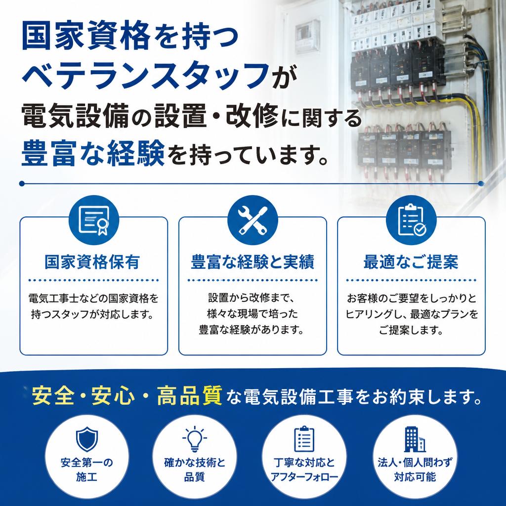 雅電気の専門性