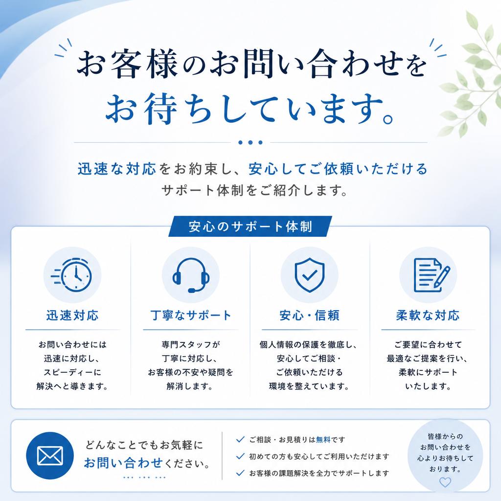 7. お問い合わせ - 今すぐご相談を！