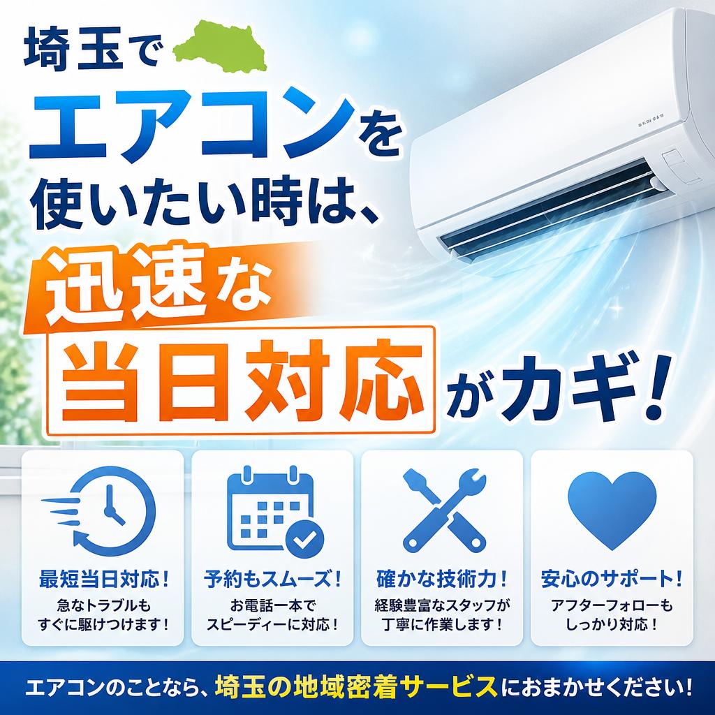 埼玉でエアコンを使いたい時は、迅速な当日対応がカギ！