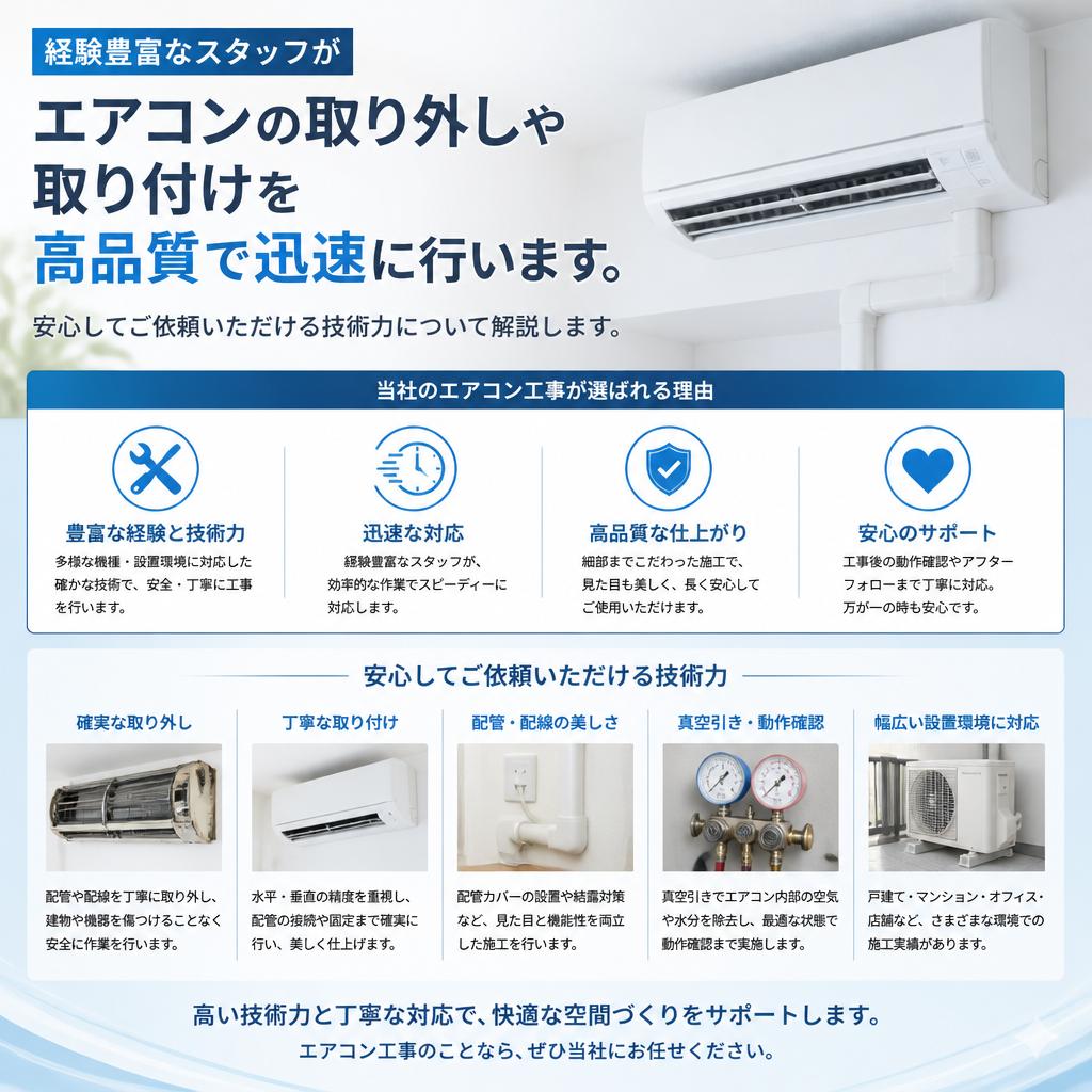 4. エアコン取り外し・取り付けのプロ!